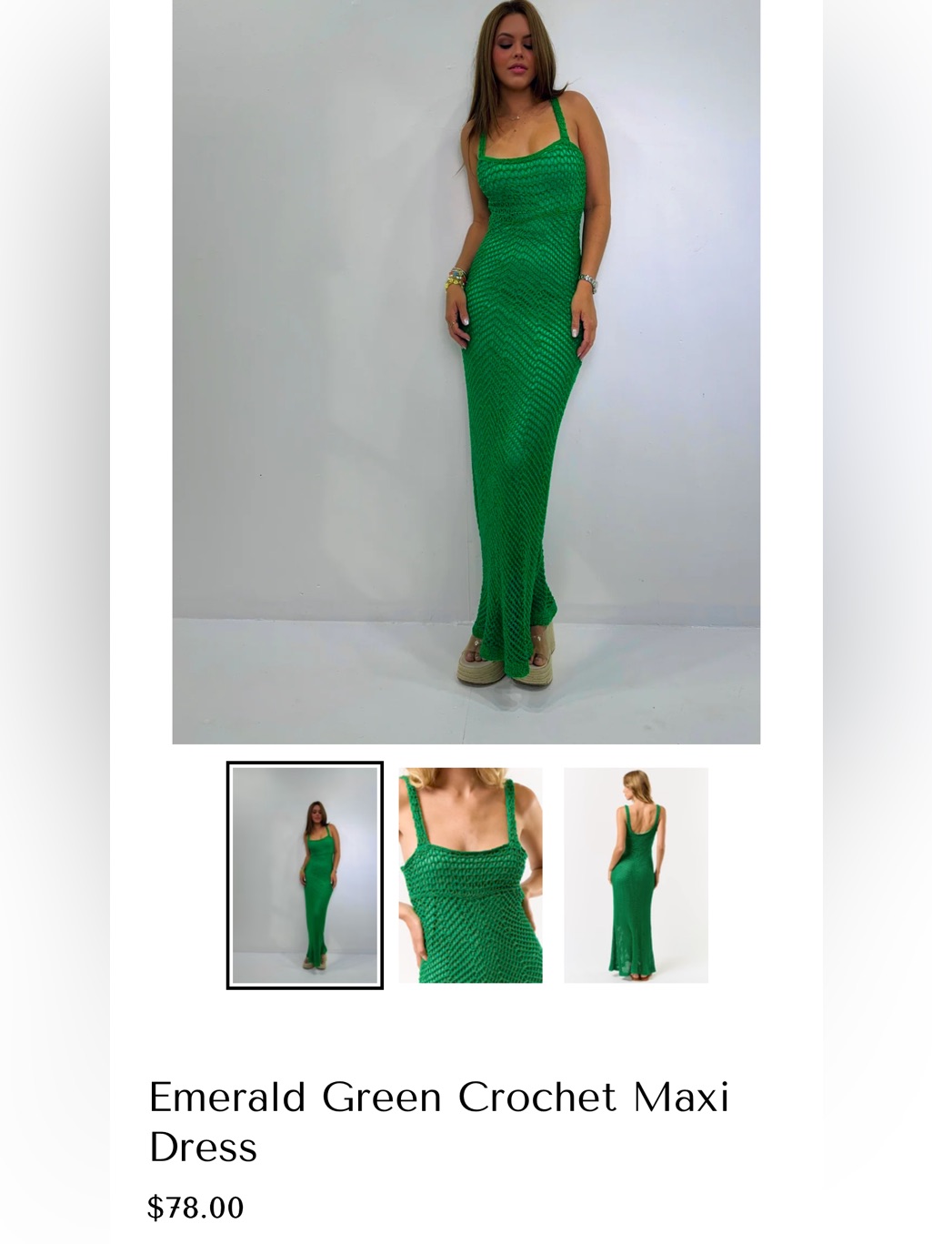 Green Crochet Sleeveless Maxi Dress - Elegant Knit Slip
